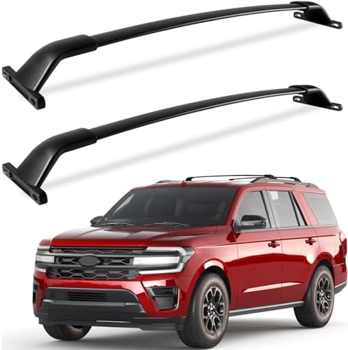 KINGGERI 220lbs Roof Racks Cross Bars Fit for Ford Expedition/Max/Lincoln Navigator 2018 2019 2020 2021 2022 2023 2024, Heavy Duty Aluminum Roof Rails Crossbars Cargo Carrier Luggage Snowboard Black