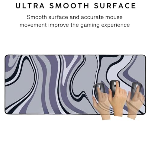 Image of Saco XXL Gaming Mouse Pad for PC - Large Desk Mat 900x400x3mm, Extended Non-Slip Rubber Base, Waterproof Surface, Marble Design, Big Keyboard Mouse Pad for Office & Home Setups