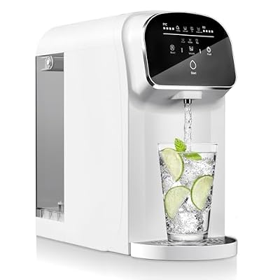 UV Reverse Osmosis Water Filter Countertop, 5-Stage RO Water Filtration System, 5:1 Pure to Drain, No Installation Required, Portable Water Purifier for Home Kitchen