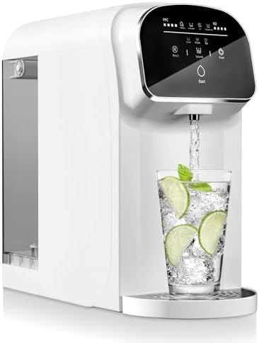 Portable UV Countertop Reverse Osmosis Water Filter, 5-Stage Water Filtration System, No Installation Need, 5:1 Pure to Drain, RO Water Purifier for Home Kitchen Office