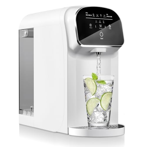 UV Reverse Osmosis Water Filter Countertop, 5-Stage RO Water Filtration System, 5:1 Pure to Drain, No Installation Required, Portable Water Purifier for Home Kitchen