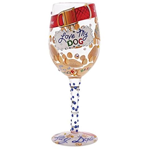 Lolita 4054092 Love My Dog Wine Glass Cover