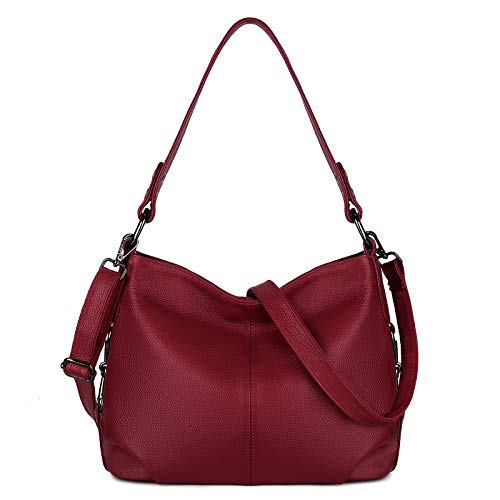 Image of YALUXE Women's Real Leather Shoulder Bags Hobo Handbags Purse Crossbody Bag