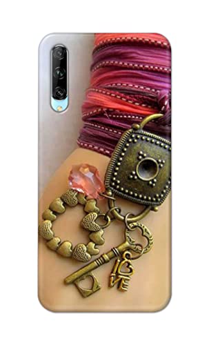 Image of Girl Hand with Keychain Hard Back Case Cover for Huawei Y9S (2019) Back Cover -(J5) VNS2228