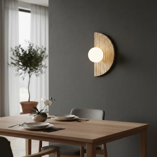 Aplique de pared de travertino amarillo y cristal lámpara g9 8