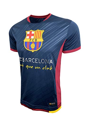 HKY Sports Barcelona Poly Jersey, FC Barcelona T-Shirt (XX-Small (Youth Large 10-12 Years)) Blue
