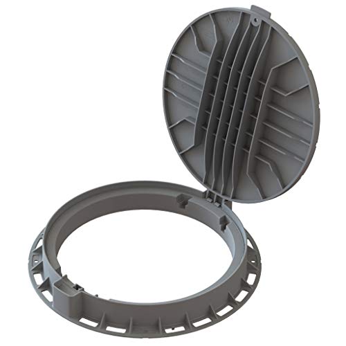 Vodaland Plastic Manhole Cover with Bolted Down Removable Lid Reinforced Steel for Durability Color Option (Grey) by Standartpark - Used condition - Image 3