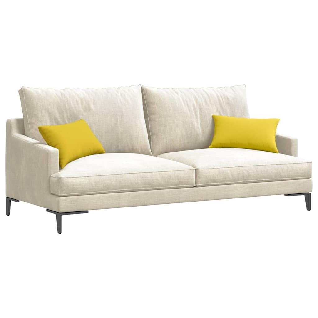 Coussins de canapé jaune clair 50x30 cm en tissu x2