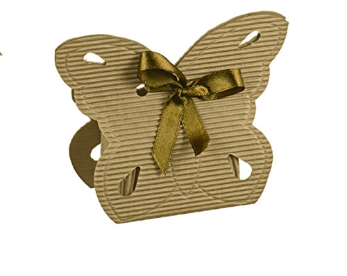 20 scatoline portaconfetti avana farfalle 11603