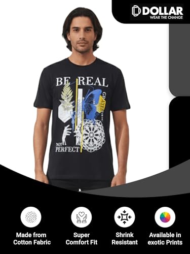 Image of Dollar Men's Pack of 1 Printed Non Zipper Round Neck T-Shirt