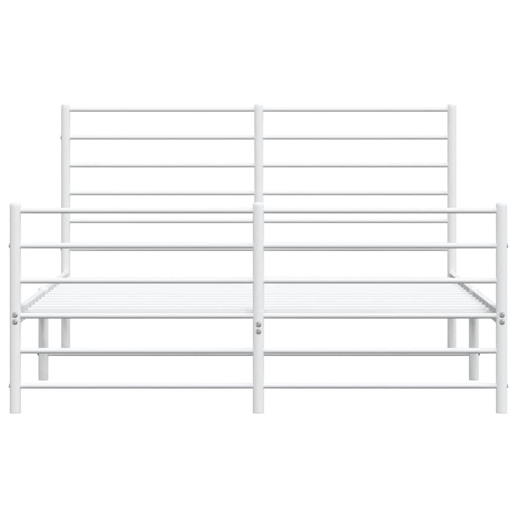 vidaXL Estructura Cama sin colchón con Estribo Metal Blanco 150x200 cm