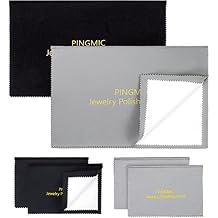 PINGMIC 6 Jewelry Cleaning Cloth, Professional Silver Polishing Cloth for Jewelry Sterling Silver Gold Platinum Copper Diamond, Multi-Layer polishing Cloths 11 x 14 * 2 Pcs, 4 x 8 *4 Pcs