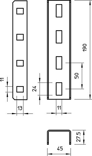 Unión recta VUS3 V2A Obo-bettermann accesorio de unión para canalizaciones 3