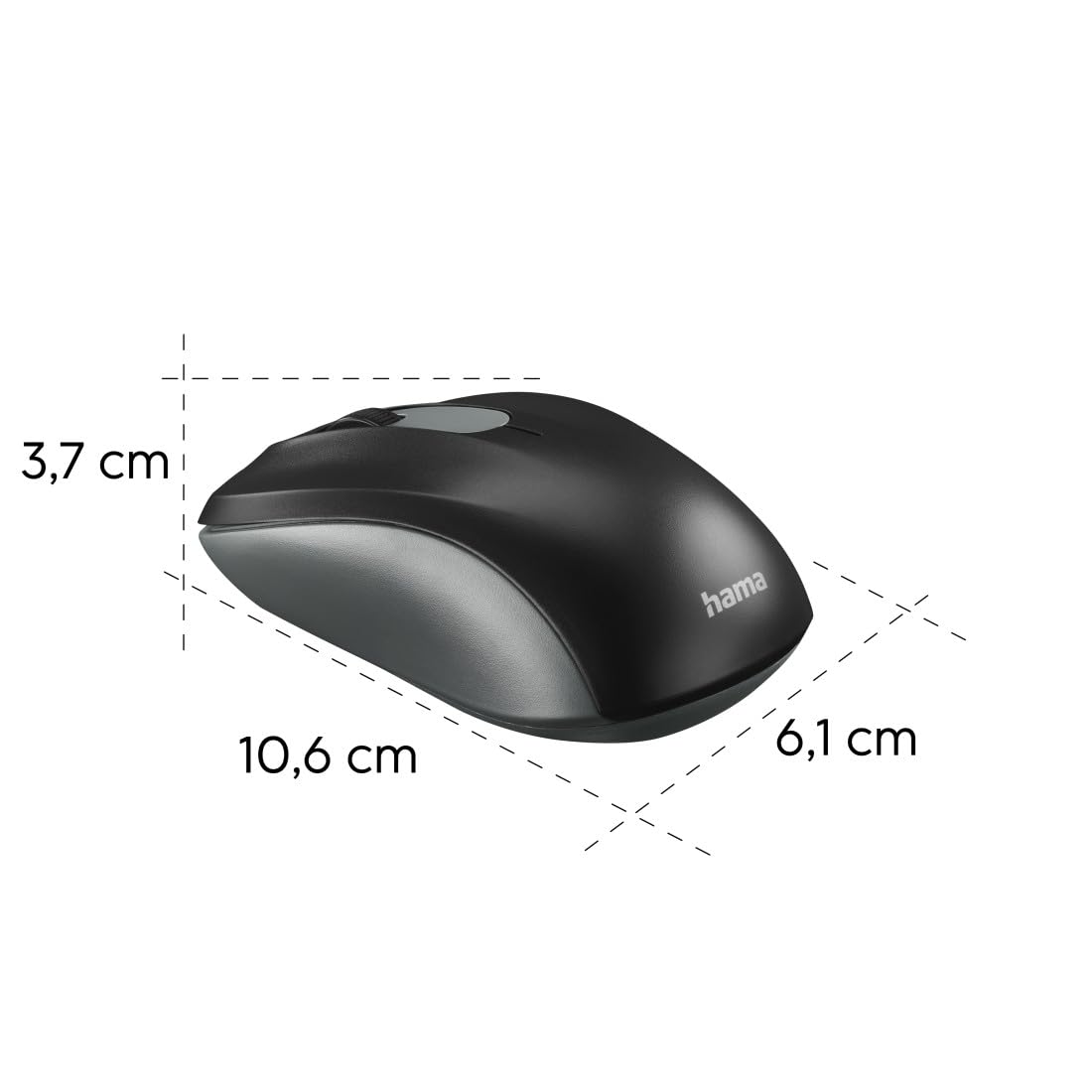 Hama ergonomische draadloze muis draadloos (6 toetsen, 2,4GHz, 800/1200/1600dpi, optische muis draadloos, draadloos, ergonomische muis ergonomisch, computermuis, voor laptop/pc/notebook