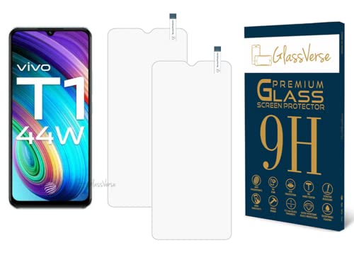 Image of GlassVerse PureView Tempered Glass for Vivo T1 | Crystal Clear, 9H Hardness Screen Protector, Edge to Edge, Case Friendly, Hassle-less Installation Kit Included. (Pack of 2)