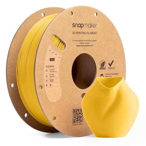 Image of Snapmaker Matte PLA Filament 1.75mm, RFID 3D Printer Filament for Snapmaker U1, Dimensional Accuracy + /- 0.02mm, 300mm /s High Speed Printing Clog-Free for Most FDM Printers,1kg(2.2lbs)