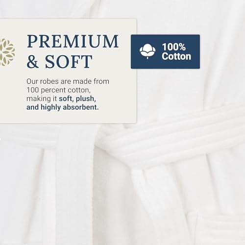 Kaufman Velour Kimono Robes with Hood Option | Personalized & Monogramed | Unisex 100% Cotton Spa Bathrobes for Men & Women3