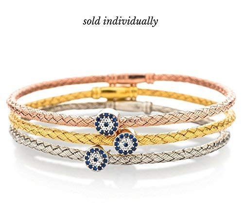 Evil Eye Sterling Silver Bangle Bracelet for Women4