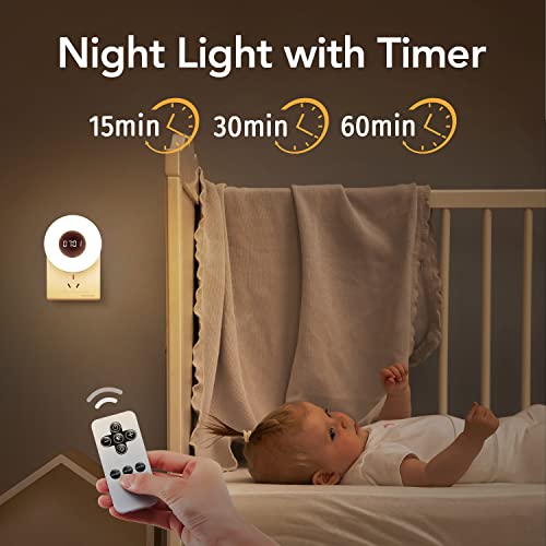 One Fire Night Light 2Pc, Night Lights Plug Into Wall+Bathroom Clock Nightlight, 3 Light Colors & Dimmable Toilet Light Bathroom Night Light Plug In, Remote+Timer Baby Night Light, Plug In Night Light #TOP4