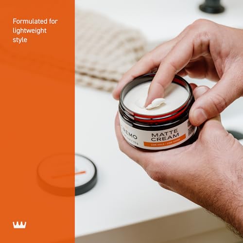 image for Cremo Hair Styling Matte Cream, Premium Barber Grade, Light Hold, Low 