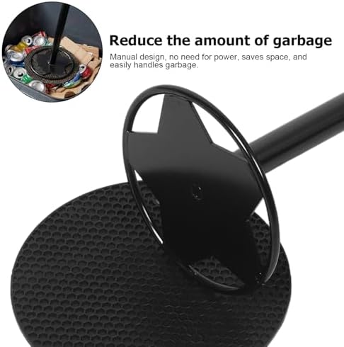 WOONEKY Manual Trash Can Compactor for Kitchen and Outdoor Use, Black Carbon Steel Waste Press Tool with Sturdy Construction Supporting Sustainable Living - 2