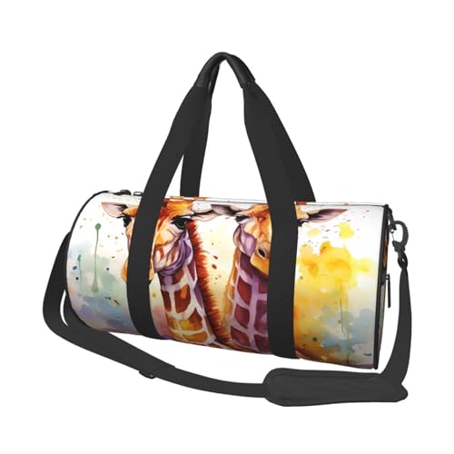 Sac d'hôpital pliable et léger pour le weekend avec motif girafes mixte