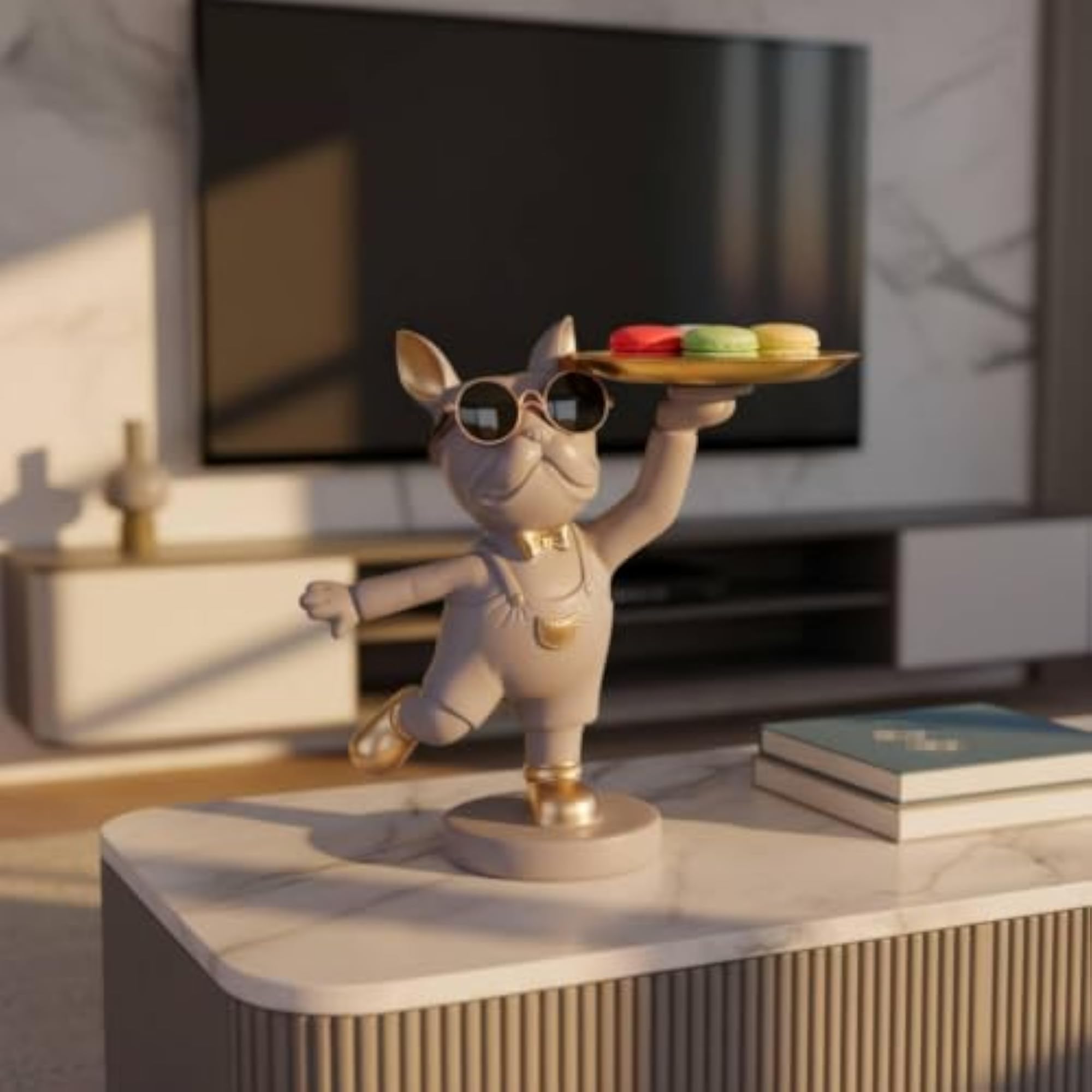 Dog Butler Statue Multi-Functional Key Tray, Creative Design