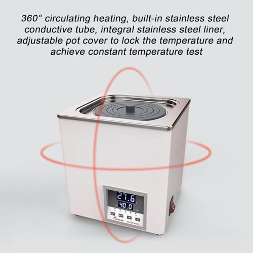 Bain-marie de laboratoire à affichage numérique électrique monotrou +5 à 99,9 °C - 6