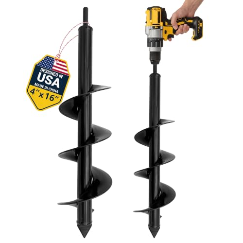 Image of K-Brands Auger Drill Bit for Planting - 4 x 16 Inch - 3 /8'' Hex Drive Drill