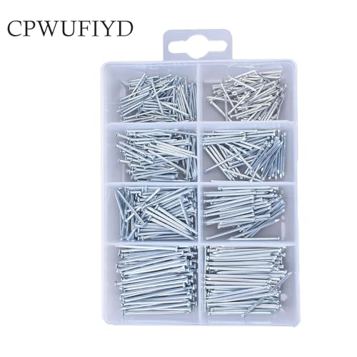Kit de clavos para colgar accesorios Hardware Nails Assortment Kit - 560 piezas de clavos variados para colgar cuadros, kit con 8 tamaños, clavos para madera y acabado miniatura 2