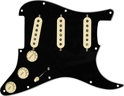 Fender Pickguard Strat Pickguard Strat Personnalisé Fat 50 – S/S/S – Parchemin Blanc 0992340506 Noir - Les Beatles, Paul McCartney, John Lennon, RIngo Starr, George Harrison Fender Pickguard Strat Pickguard Strat Personnalisé Fat 50 - S/S/S - Parchemin Blanc 0992340506 Noir