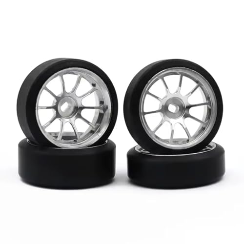 For Kyosho For Mini-Z 284131 K969 K989 1/28 1.5�x�n�[�hABS�h���t�g�^�C�����^���z�C�[������RC�J�[�A�N�Z�T���[�A�b�v�O���[�h�p�[�c�ƏC�� RC�g���b�N�^�C��(Silver)