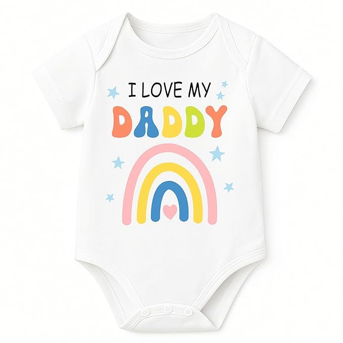 Image of Lillypupp Cotton Body Suit For New Born Baby Boy Girl Made To Express Love For Fathers /Daddies. Half Sleeves Romper Bodysuit Clothes For Infant Toddler Boys Girls.