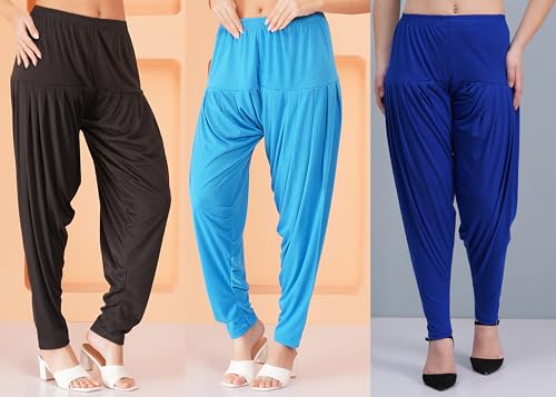 Image of Buy That Trendz Patiala Pant Combo Pants for Womens Pack of 3 Viscose Patiyala Salwar Bottoms