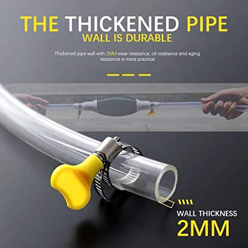 Jxueych Car Fuel Tank Sucker Newest High Flow Siphon Hand Pump Portable Manual Car Fuel Transfer Pump for Gas Gasoline Petrol Diesel Oil Liquid Water Fish Tank with 2M Syphon Hose (B) - Thumbnail 6