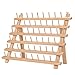 Kurtzy Garnrollenhalter aus Holz zur Aufbewahrung von 60 Faden Spulen - Fadenhalter Spulenhalter Garnrollen Organizer zum Aufhängen an Wand oder Aufstellen – Nähgarnhalter Buchenholz Nähorganizer