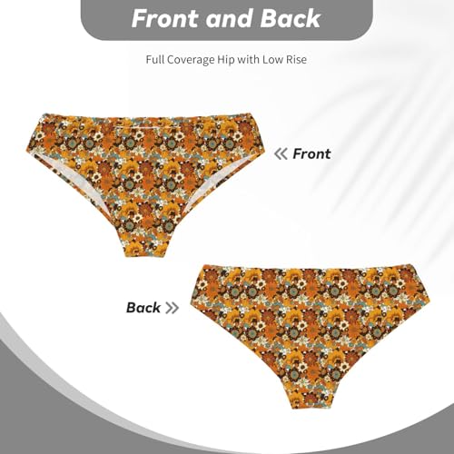 70s 60s Retro Orange Flowers Men's Briefs Triangle Underwear Comfortable Breathable Man Panties4