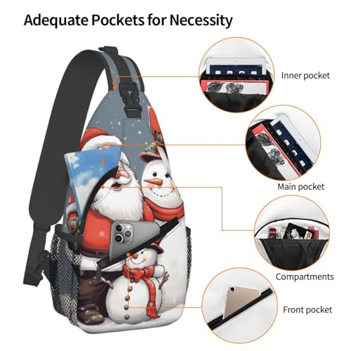 Sac à bandoulière amusant motif Père Noël, idée cadeau unique noir
