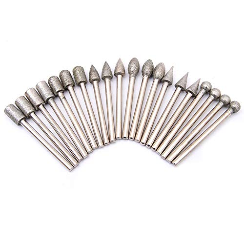 Set de 20 fresas diamantadas 120 grit 6mm vástago miniatura 1