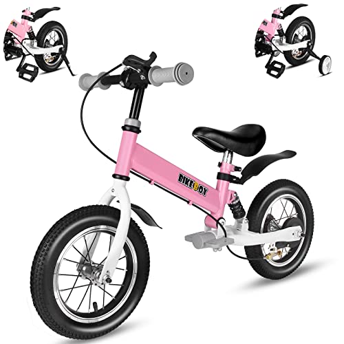 bikeboy Balance Bike 3 in 1,The Dual Use of a Kids Balance Bike and Kids Bike,12 14 Inches for 2-6 Years Old,with Shock Absorbers, Fenders, Pedals, Auxiliary Wheels by bikeboy - Used condition - US$81.29