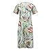 Sdwingk Summer Dresses for Women 2025 V Neck Floral Printed Midi Dress Casual Short Sleeve Dresses Trendy Flowy Vacation Sundresses My+Orders Haul Store Clearance Outlet