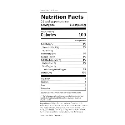 Oath Nutrition Clear Whey Isolate Protein Powder, Kiwi Strawberry, 20g Complete Protein per Serving, No Added Sugar, Grass-Fed, 21 Servings