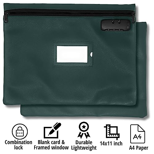 Sac de notaire avec serrure vert porte documents rigide professionnel