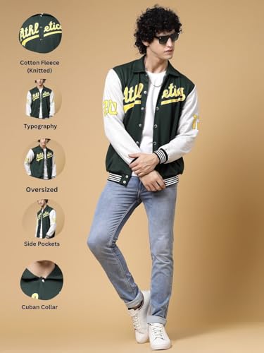 Image of Rigo Varsity Jacket for Men | Streetwear Varsity Jacket | Puff Print Varsity Jacket | Oversized Varsity Jacket for Men