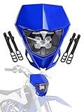JFG RACING Dirt Bike Headlight LED,Motorcycle Head Light Kit Universal for Most Dirt Pit Bike Enduro YZ YZF WR 125 250 450 -Blue