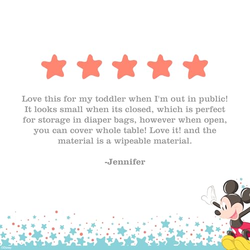 Image of Disney Baby by J.L. Childress Full Body Portable Changing Pad for Babies - Diaper Changing Mat for Travel, Baby Accessory Essentials, Wipeable & Water-Resistant, Foldable & Compact- Mickey Mouse Black