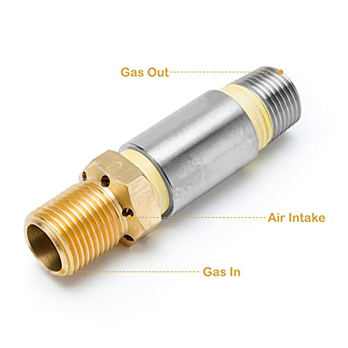 Stanbroil Lp Propane Gas Fire Pit 1/2" Air Mixture Valve - High Capacity 150K Btu Stainless Steel #TOP3