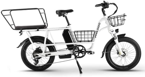 WakeWheel Electric Bike for Adults,1500W 450lbs Capacity Cargo Ebike, 48V 17.5Ah/35Ah Single/Dual Battery, 20"Ă—3.0" Fat Tire 32MPH Electric Bicycle with Basket and Rear Rack for Carrying Passenger