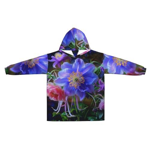 Couverture à capuche imprimée de fleurs idée cadeau cocooning pour l'hiver