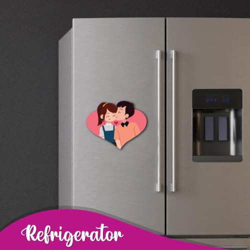 Image of Bhai Please Love Couple Theme Wooden Fridge Magnet - Couple Gift
